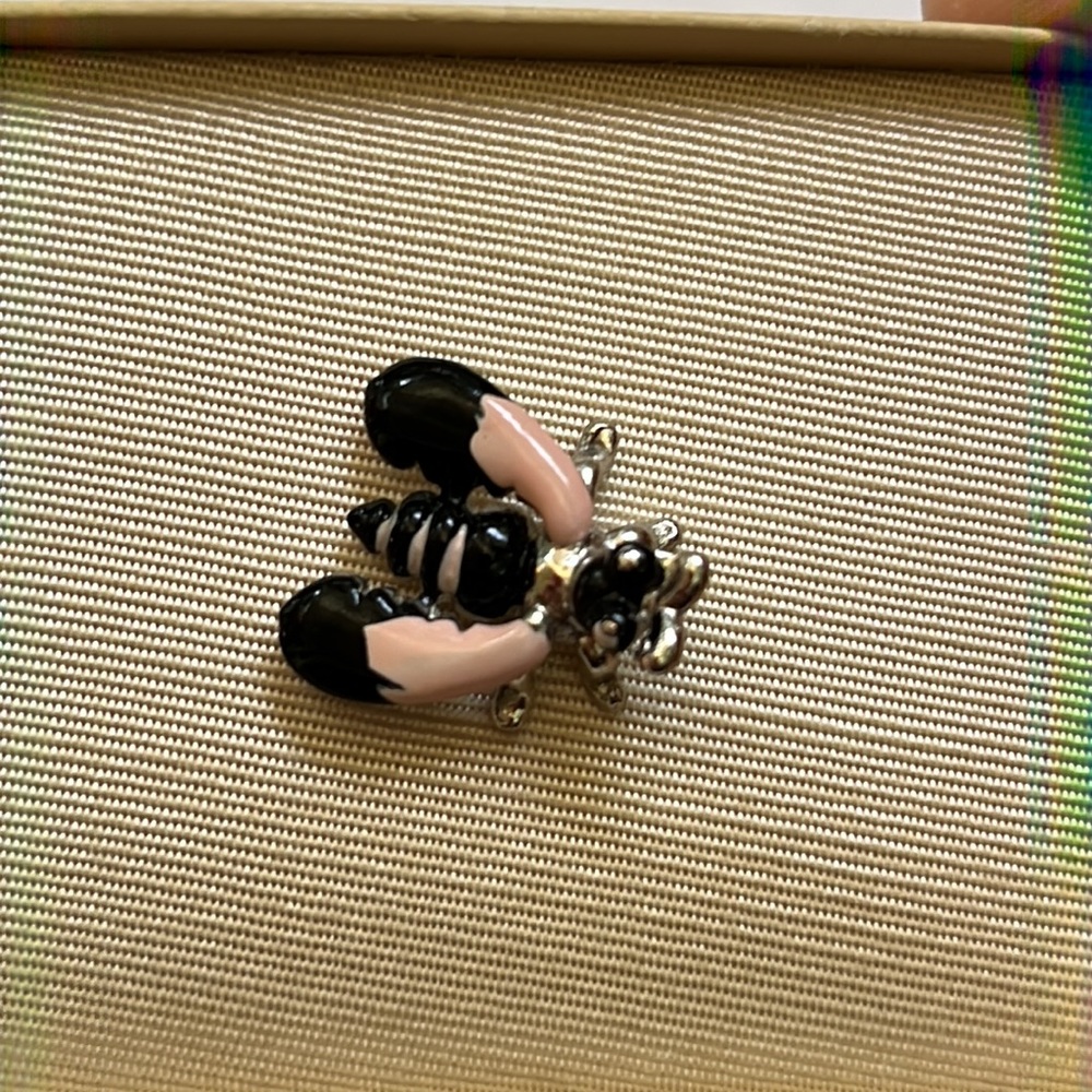 Swank Tie Tack Bumblebee Fly Pink Black Enamel Rare True Vintage 1955